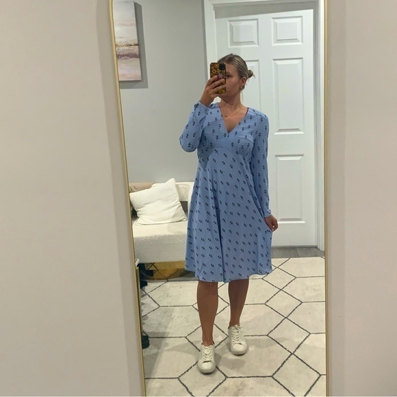 Nwt Baum Und Pferdgarten Dress Anikka Midi In Pale Sea Blue